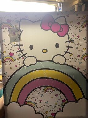 Hello Kitty Pastel Rainbow Art Print - Pink, Yellow, Mint